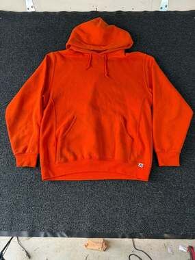 Vintage Russell Athletic Pullover Sweatshirt Hoodie Orange L